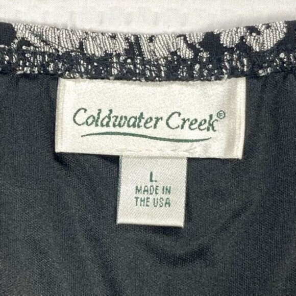 Coldwater Creek Whimsigoth Maxi Skirt Large Black Velvet Floral Tiered Pull‎ On - Picture 9 of 9